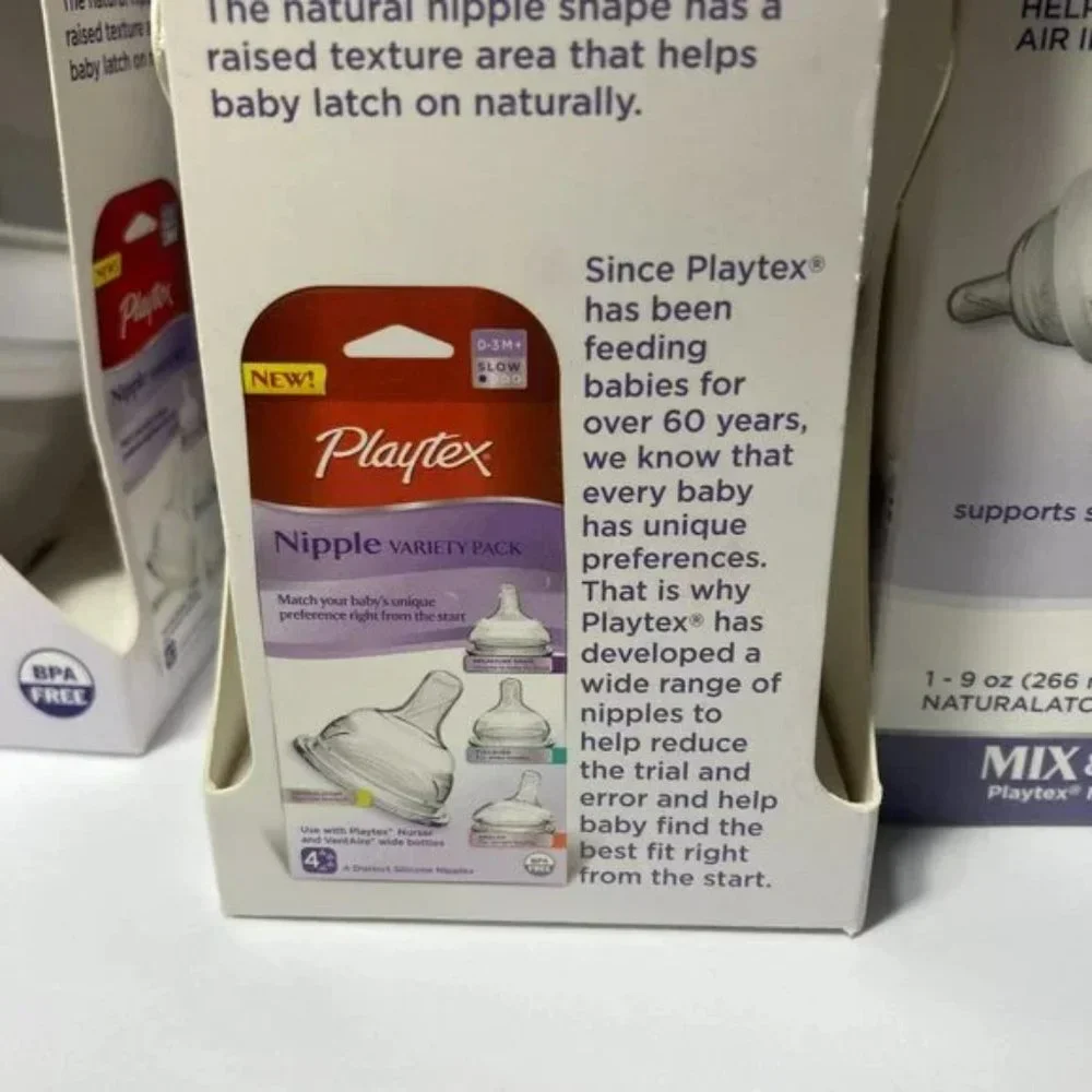 Playtex VentAire Bottom Vent Angled Baby Bottle 9oz NaturaLatch Silicone Nipple